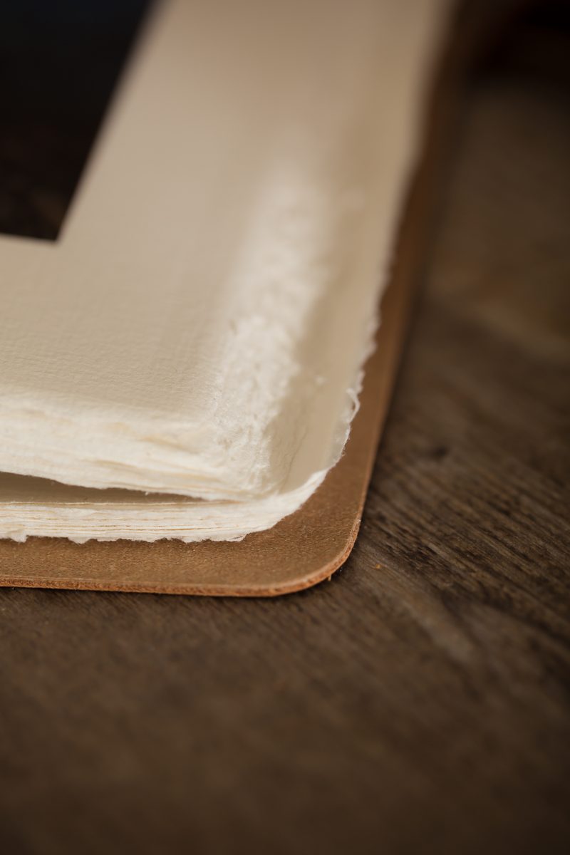 Handmade Amalfi cotton paper with natural deckled edges